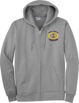 Adult Full-Zip Fleece Hooded Sweatshirt, Athletic Heather